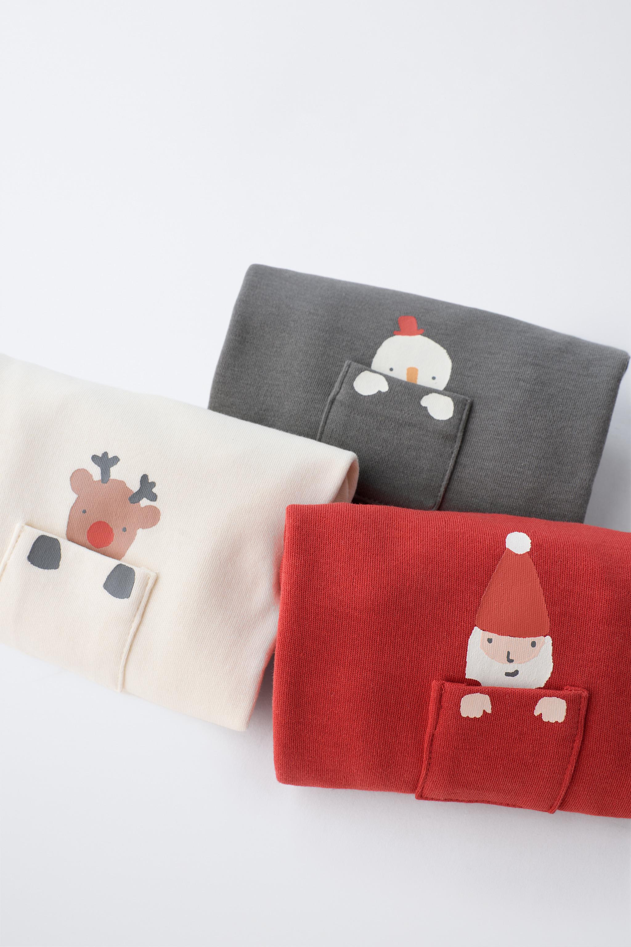 THREE-PACK OF SANTA, REINDEER, AND SNOWMAN BODYSUITS
